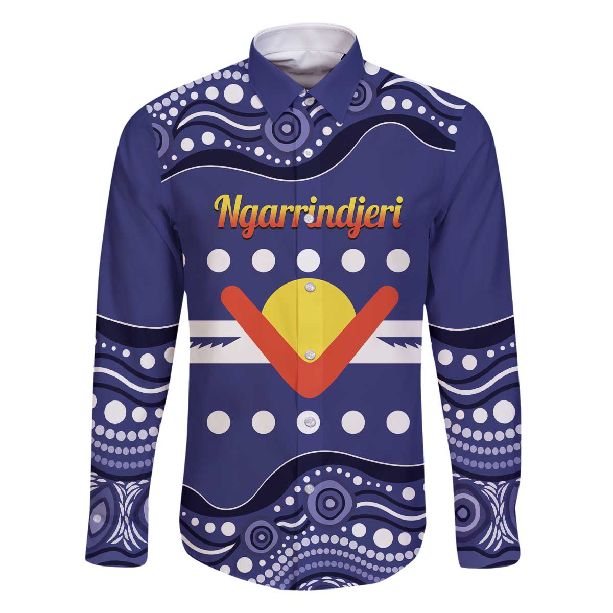 Personalised Ngarrindjeri Nation Family Matching Off The Shoulder Long Sleeve Dress and Hawaiian Shirt Aboriginal Australian Flag Style