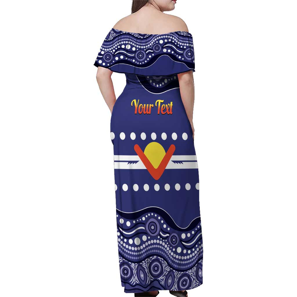 Personalised Ngarrindjeri Nation Family Matching Off Shoulder Maxi Dress and Hawaiian Shirt Aboriginal Australian Flag Style