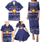 Personalised Ngarrindjeri Nation Family Matching Puletasi and Hawaiian Shirt Aboriginal Australian Flag Style