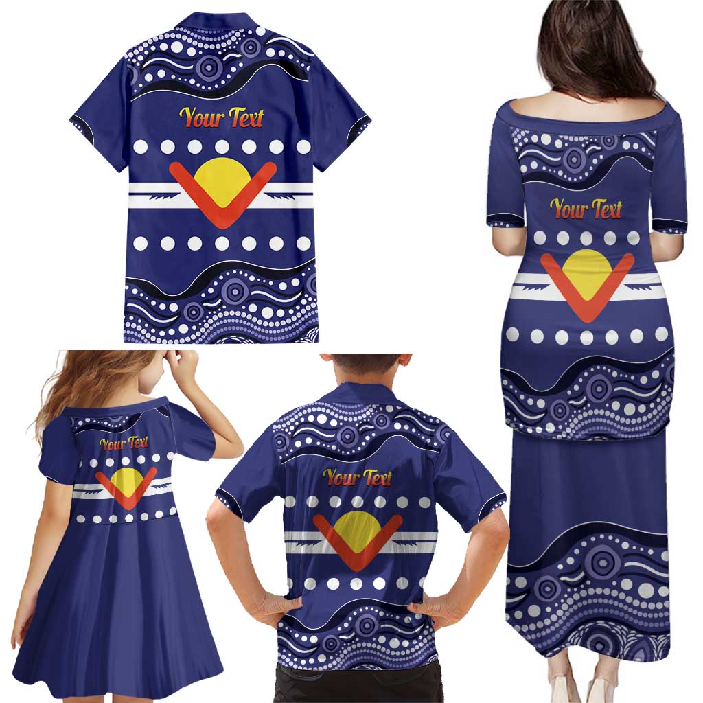 Personalised Ngarrindjeri Nation Family Matching Puletasi and Hawaiian Shirt Aboriginal Australian Flag Style