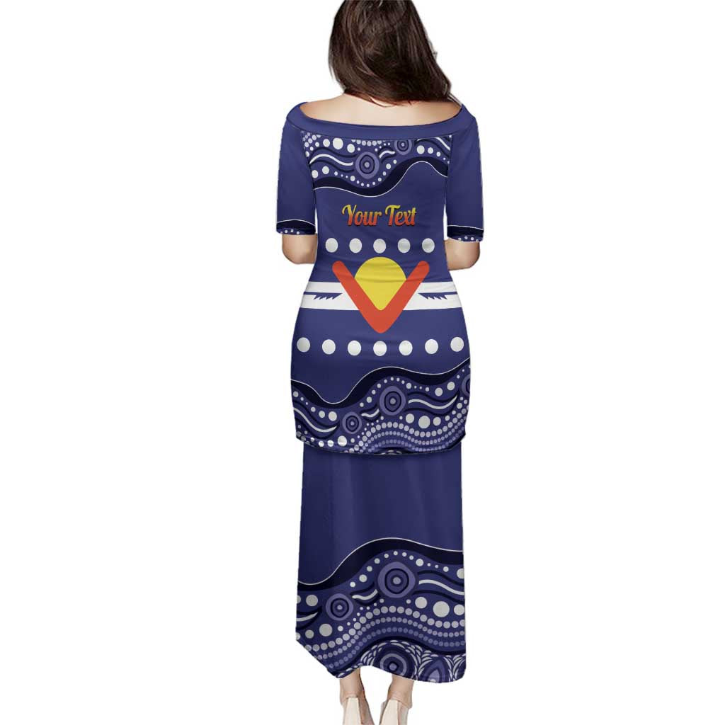 Personalised Ngarrindjeri Nation Family Matching Puletasi and Hawaiian Shirt Aboriginal Australian Flag Style