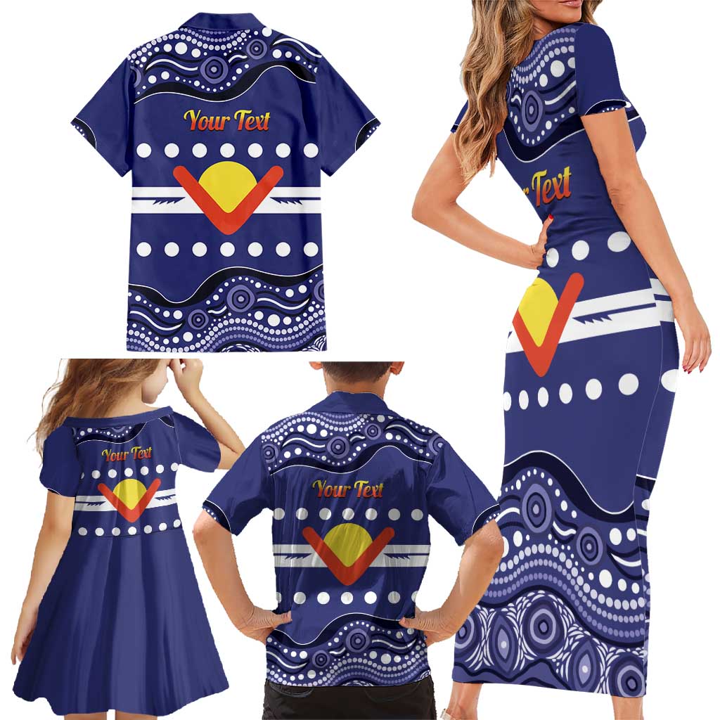 Personalised Ngarrindjeri Nation Family Matching Short Sleeve Bodycon Dress and Hawaiian Shirt Aboriginal Australian Flag Style