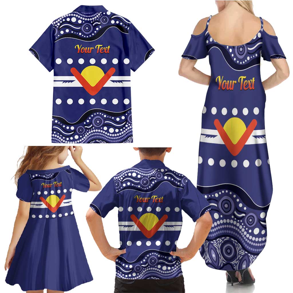 Personalised Ngarrindjeri Nation Family Matching Summer Maxi Dress and Hawaiian Shirt Aboriginal Australian Flag Style