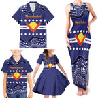 Personalised Ngarrindjeri Nation Family Matching Tank Maxi Dress and Hawaiian Shirt Aboriginal Australian Flag Style