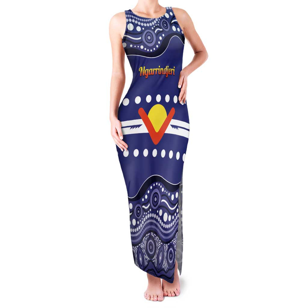 Personalised Ngarrindjeri Nation Family Matching Tank Maxi Dress and Hawaiian Shirt Aboriginal Australian Flag Style