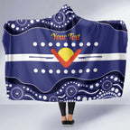 Personalised Ngarrindjeri Nation Hooded Blanket Aboriginal Australian Flag Style