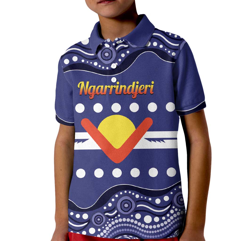 Personalised Ngarrindjeri Nation Kid Polo Shirt Aboriginal Australian Flag Style