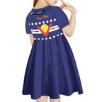 Personalised Ngarrindjeri Nation Kid Short Sleeve Dress Aboriginal Australian Flag Style