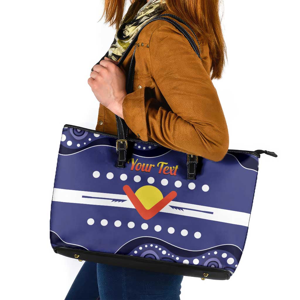 Personalised Ngarrindjeri Nation Leather Tote Bag Aboriginal Australian Flag Style
