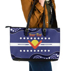 Personalised Ngarrindjeri Nation Leather Tote Bag Aboriginal Australian Flag Style