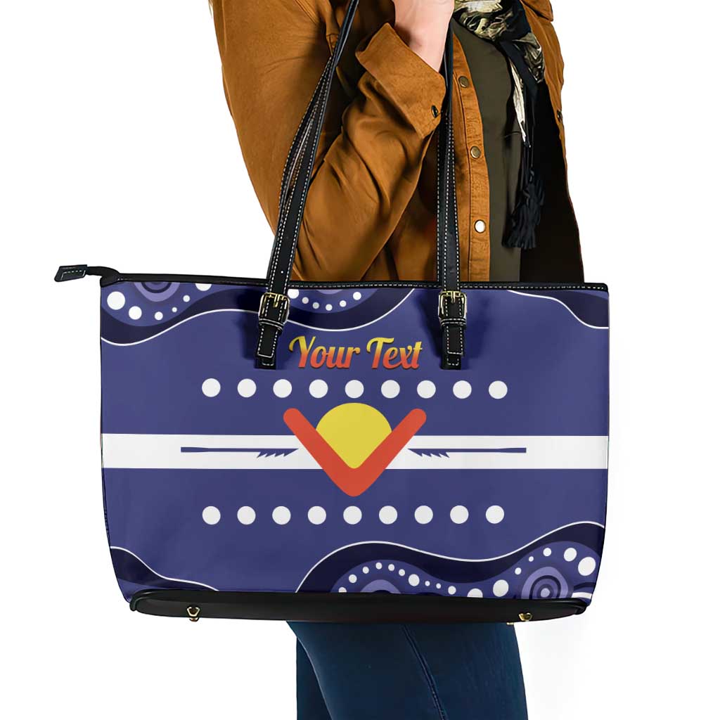 Personalised Ngarrindjeri Nation Leather Tote Bag Aboriginal Australian Flag Style