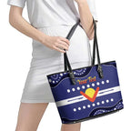 Personalised Ngarrindjeri Nation Leather Tote Bag Aboriginal Australian Flag Style