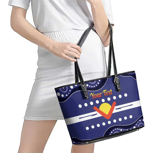 Personalised Ngarrindjeri Nation Leather Tote Bag Aboriginal Australian Flag Style