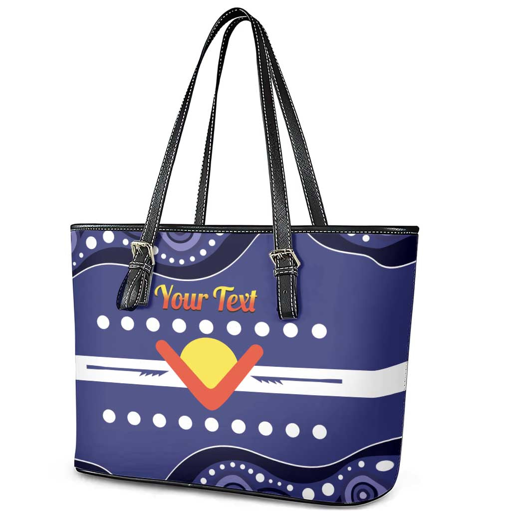 Personalised Ngarrindjeri Nation Leather Tote Bag Aboriginal Australian Flag Style
