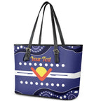 Personalised Ngarrindjeri Nation Leather Tote Bag Aboriginal Australian Flag Style
