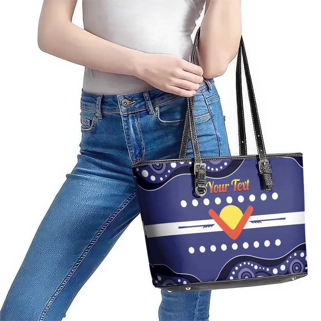 Personalised Ngarrindjeri Nation Leather Tote Bag Aboriginal Australian Flag Style