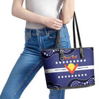 Personalised Ngarrindjeri Nation Leather Tote Bag Aboriginal Australian Flag Style