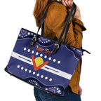 Personalised Ngarrindjeri Nation Leather Tote Bag Aboriginal Australian Flag Style
