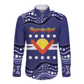 Personalised Ngarrindjeri Nation Long Sleeve Button Shirt Aboriginal Australian Flag Style