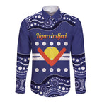 Personalised Ngarrindjeri Nation Long Sleeve Button Shirt Aboriginal Australian Flag Style