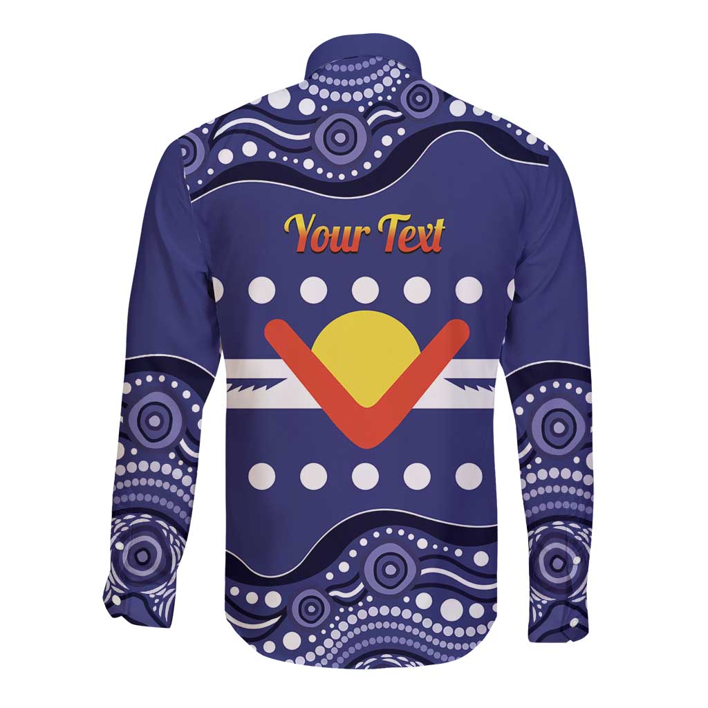 Personalised Ngarrindjeri Nation Long Sleeve Button Shirt Aboriginal Australian Flag Style