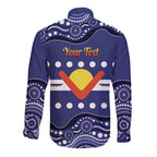 Personalised Ngarrindjeri Nation Long Sleeve Button Shirt Aboriginal Australian Flag Style