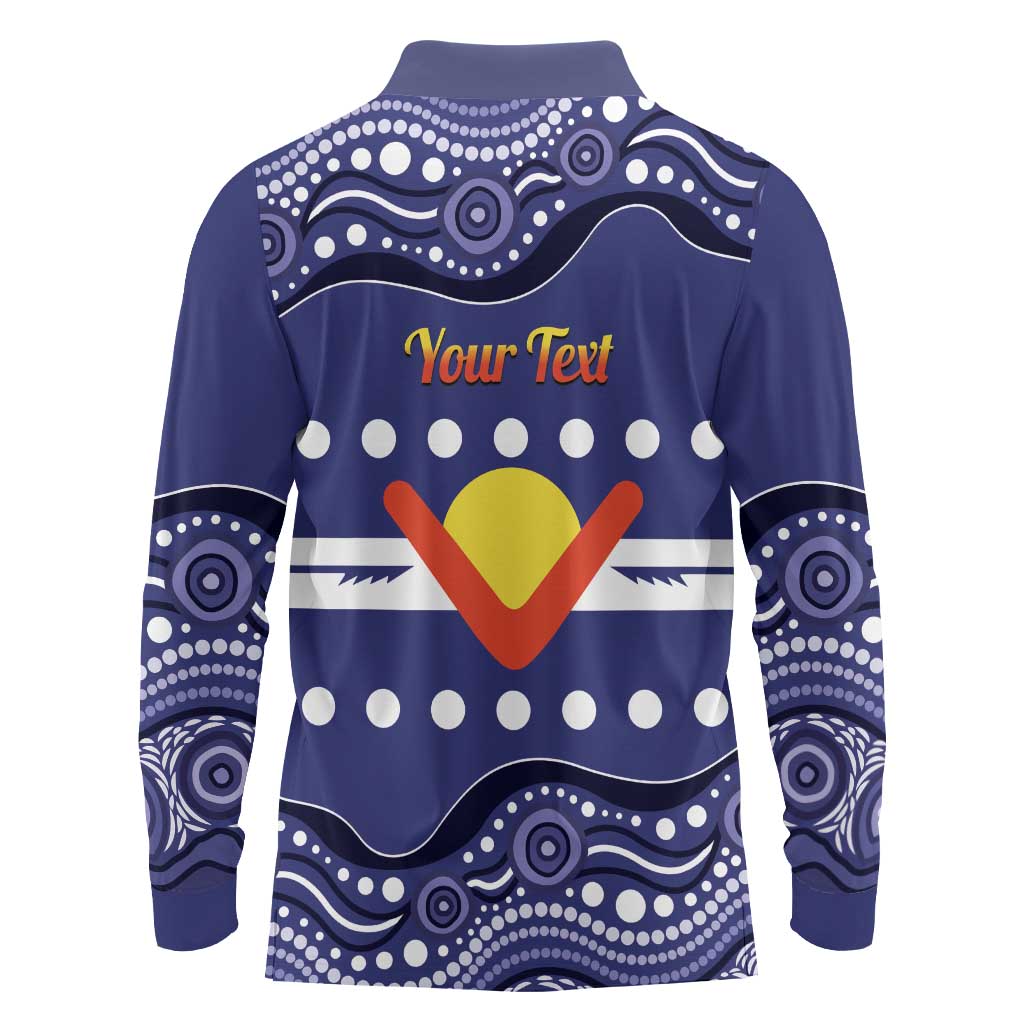 Personalised Ngarrindjeri Nation Long Sleeve Polo Shirt Aboriginal Australian Flag Style