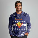 Personalised Ngarrindjeri Nation Long Sleeve Polo Shirt Aboriginal Australian Flag Style