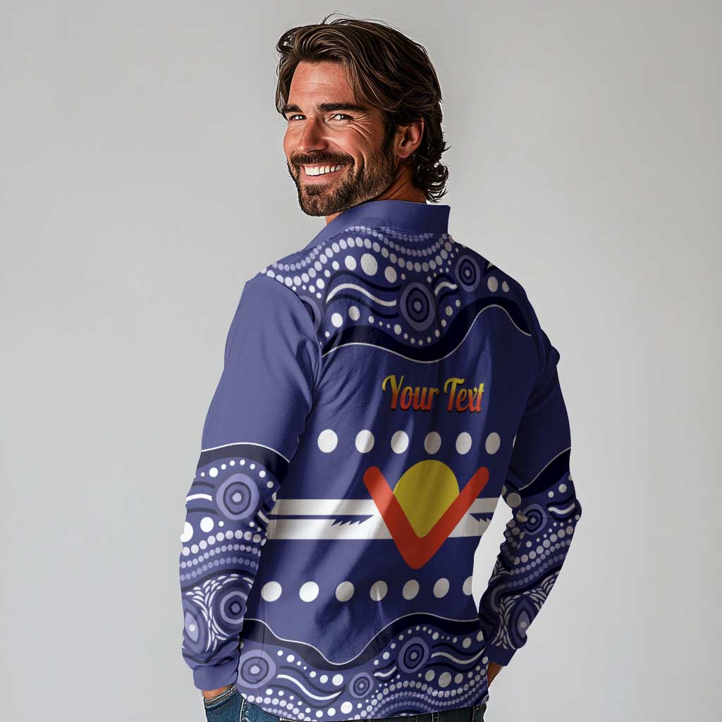 Personalised Ngarrindjeri Nation Long Sleeve Polo Shirt Aboriginal Australian Flag Style