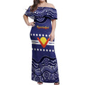 Personalised Ngarrindjeri Nation Off Shoulder Maxi Dress Aboriginal Australian Flag Style