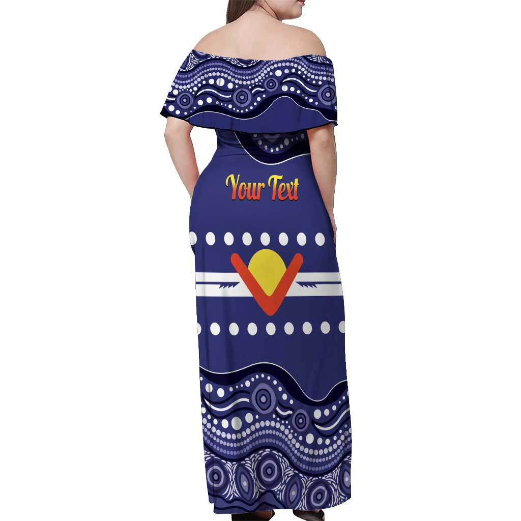 Personalised Ngarrindjeri Nation Off Shoulder Maxi Dress Aboriginal Australian Flag Style