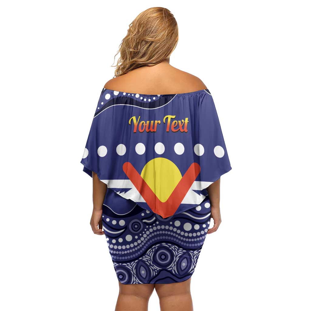 Personalised Ngarrindjeri Nation Off Shoulder Short Dress Aboriginal Australian Flag Style