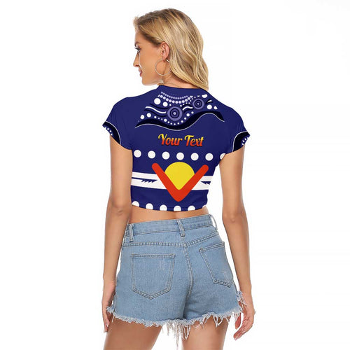 Personalised Ngarrindjeri Nation Raglan Cropped T Shirt Aboriginal Australian Flag Style
