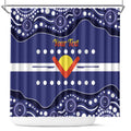 Personalised Ngarrindjeri Nation Shower Curtain Aboriginal Australian Flag Style