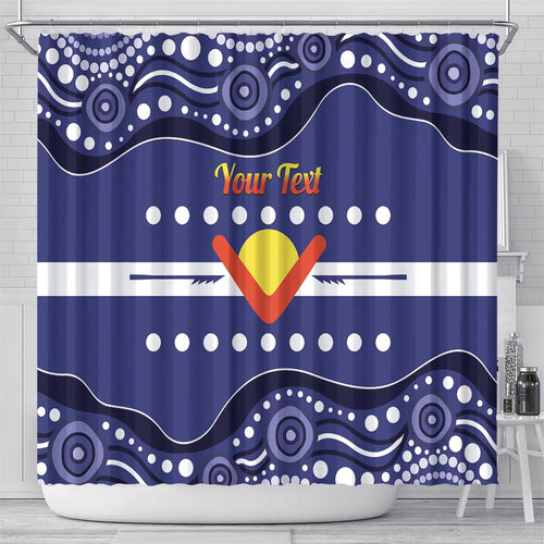 Personalised Ngarrindjeri Nation Shower Curtain Aboriginal Australian Flag Style