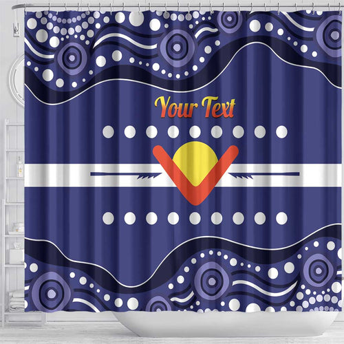 Personalised Ngarrindjeri Nation Shower Curtain Aboriginal Australian Flag Style