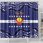 Personalised Ngarrindjeri Nation Shower Curtain Aboriginal Australian Flag Style