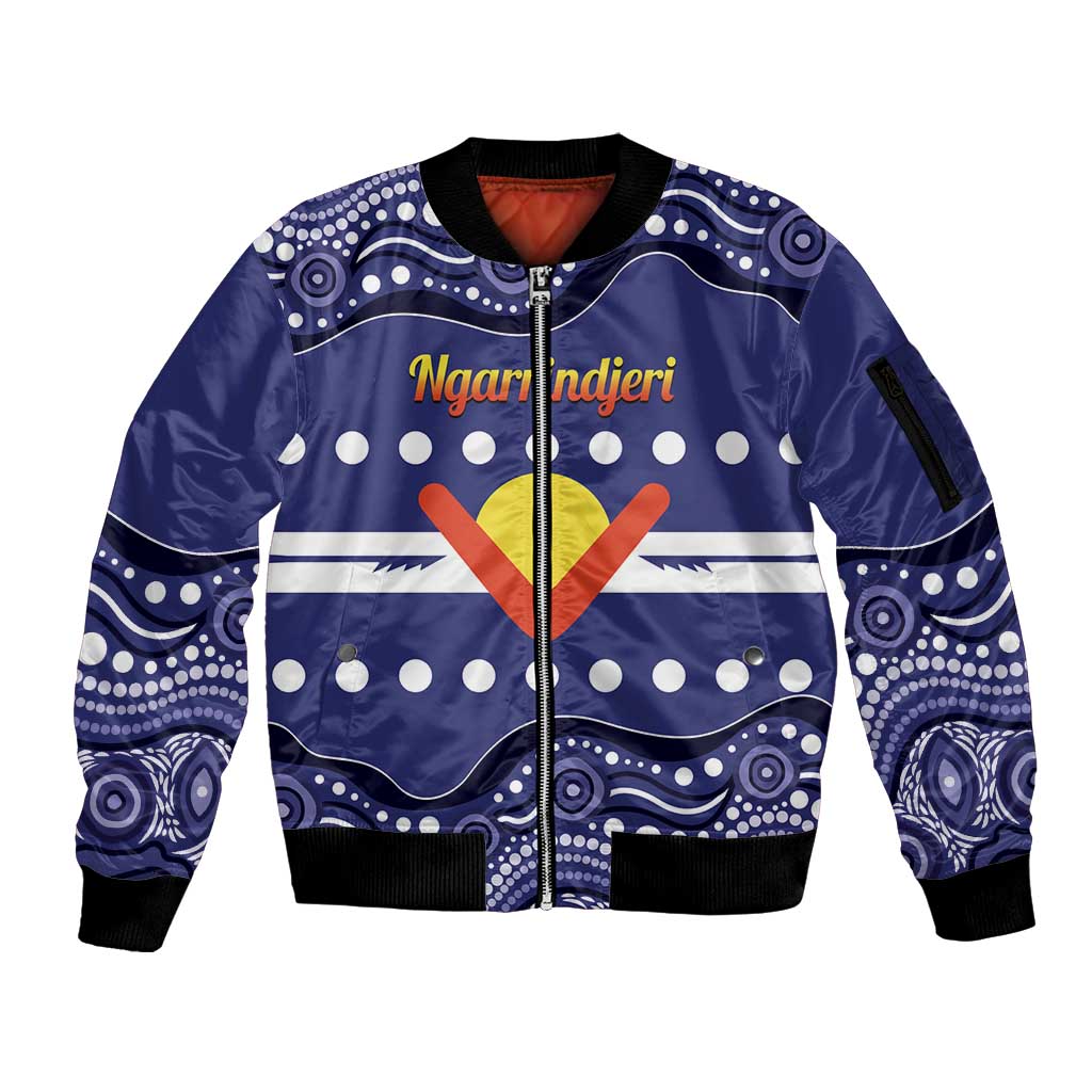 Personalised Ngarrindjeri Nation Sleeve Zip Bomber Jacket Aboriginal Australian Flag Style