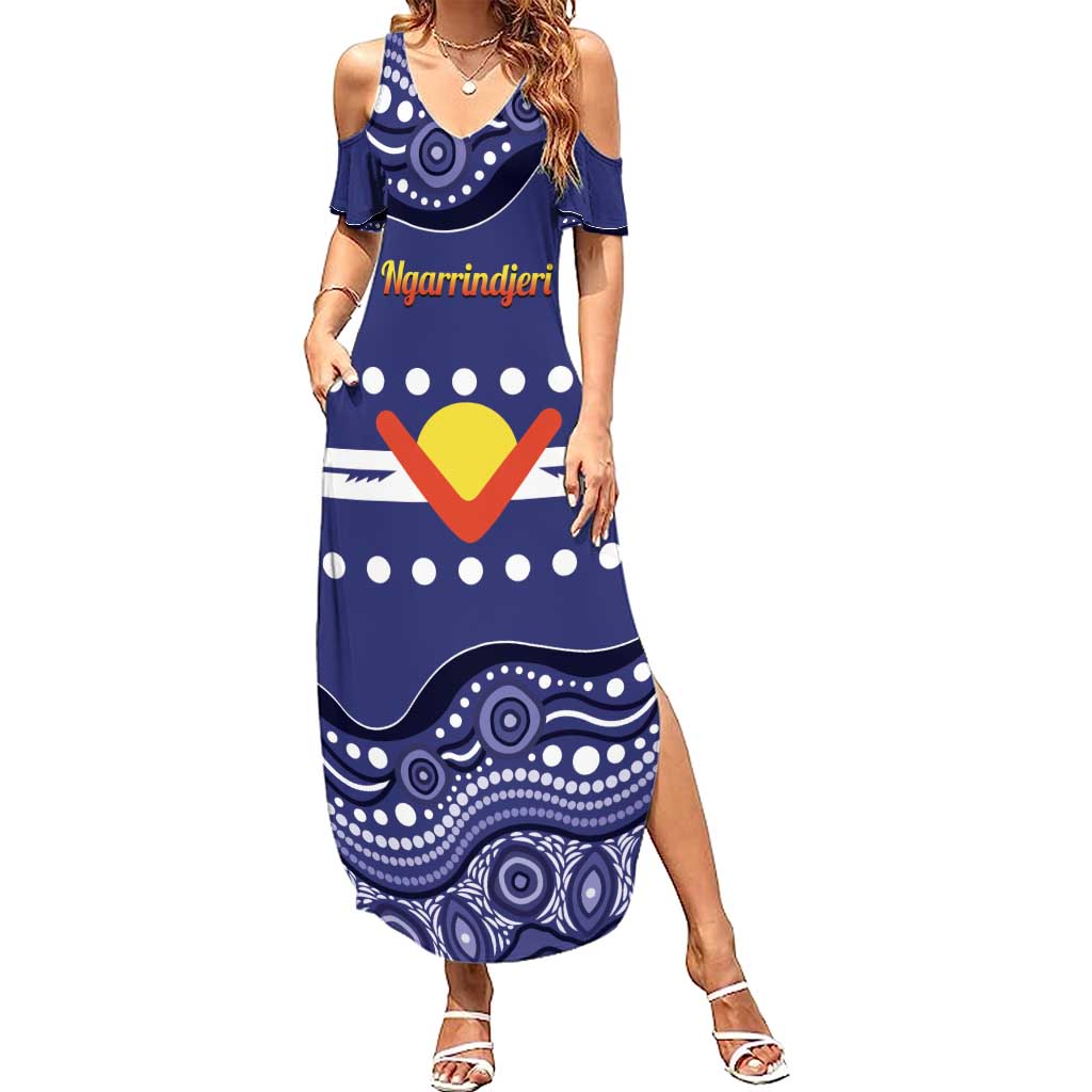 Personalised Ngarrindjeri Nation Summer Maxi Dress Aboriginal Australian Flag Style