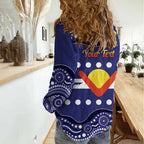Personalised Ngarrindjeri Nation Women Casual Shirt Aboriginal Australian Flag Style