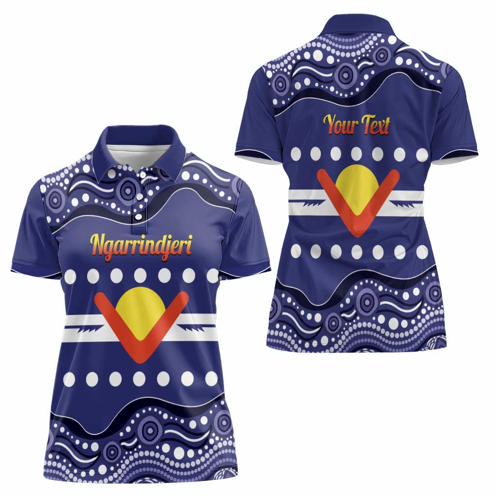 Personalised Ngarrindjeri Nation Women Polo Shirt Aboriginal Australian Flag Style