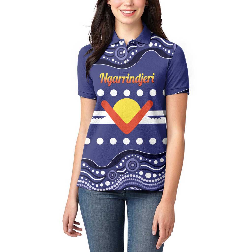 Personalised Ngarrindjeri Nation Women Polo Shirt Aboriginal Australian Flag Style