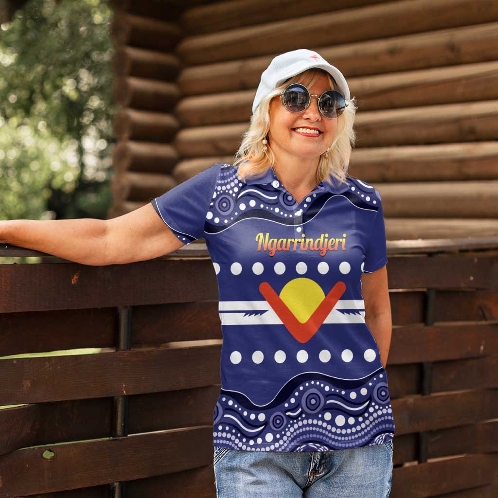 Personalised Ngarrindjeri Nation Women Polo Shirt Aboriginal Australian Flag Style
