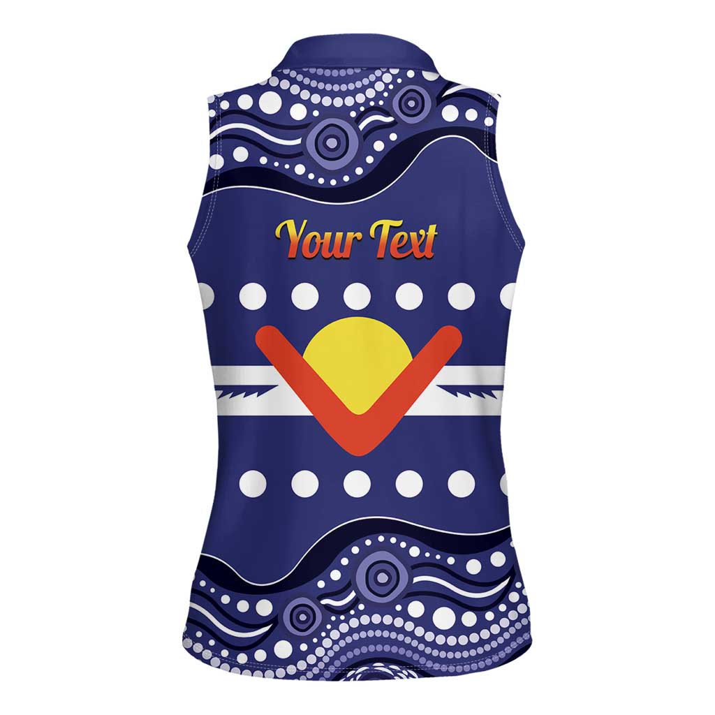 Personalised Ngarrindjeri Nation Women Sleeveless Polo Shirt Aboriginal Australian Flag Style