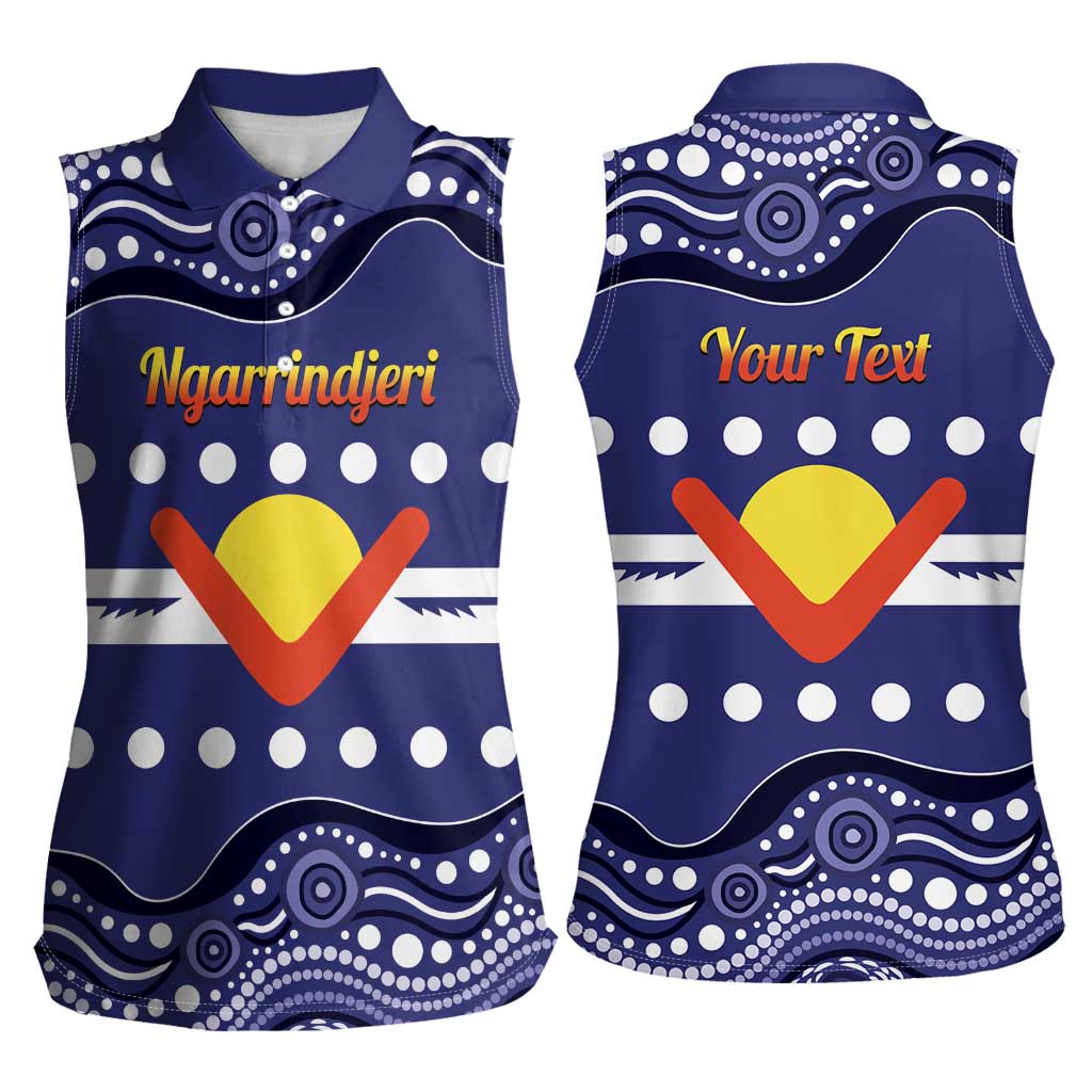 Personalised Ngarrindjeri Nation Women Sleeveless Polo Shirt Aboriginal Australian Flag Style