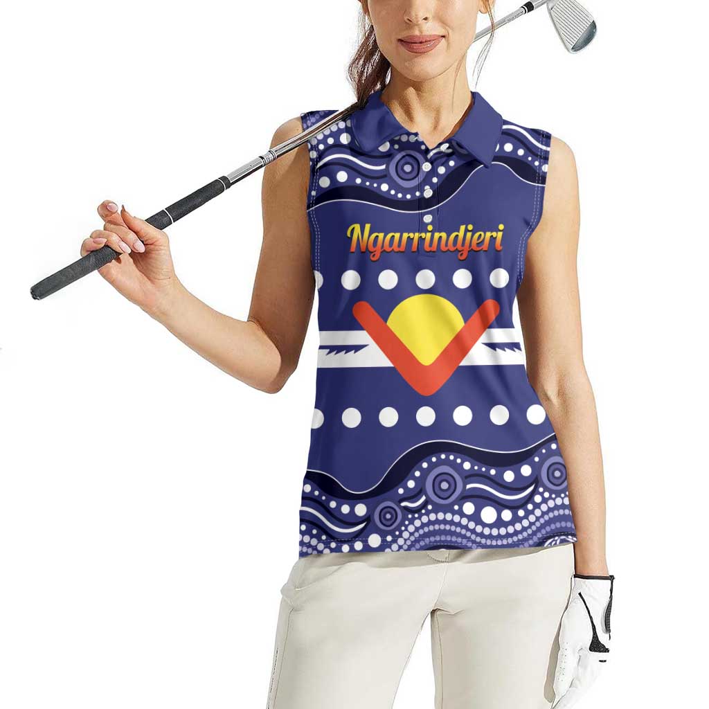 Personalised Ngarrindjeri Nation Women Sleeveless Polo Shirt Aboriginal Australian Flag Style