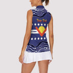 Personalised Ngarrindjeri Nation Women Sleeveless Polo Shirt Aboriginal Australian Flag Style