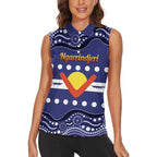 Personalised Ngarrindjeri Nation Women Sleeveless Polo Shirt Aboriginal Australian Flag Style