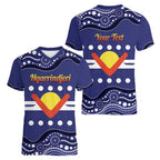 Personalised Ngarrindjeri Nation Women V-Neck T-Shirt Aboriginal Australian Flag Style