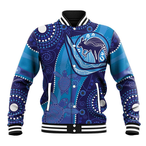 Australia Ngarrindjeri Baseball Jacket Animal Aboriginal Art